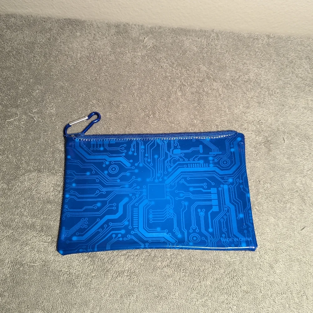 ZIPPER POUCH Blue pencil case
